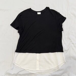 Abound Black and Cream Women's Twofer Top—Large